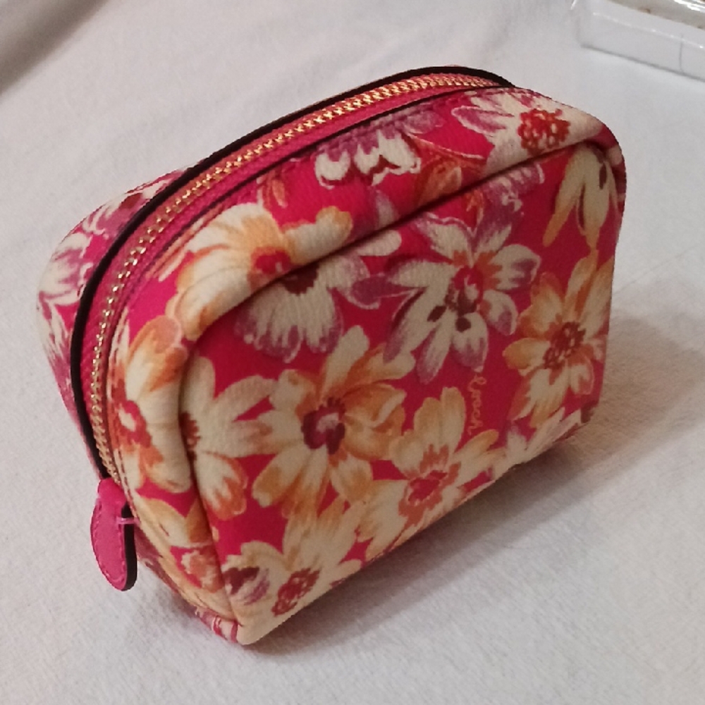 Coach Floral Pink Cosmetic Pouch